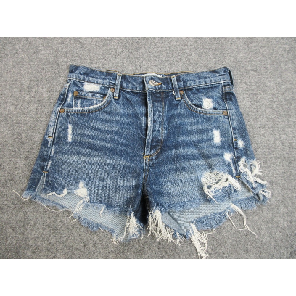 AGOLDE Shorts Womens 25 Distressed High Rise Denim Cutoff Frayed Hem Premium‎